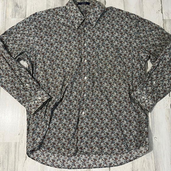 Alan Flusser Paisley Print Button Down Size XL - Picture 1 of 7